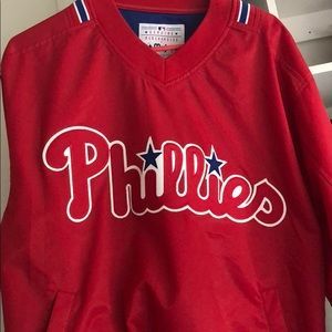 Majestic Phillies Warm Up pullover with zipper